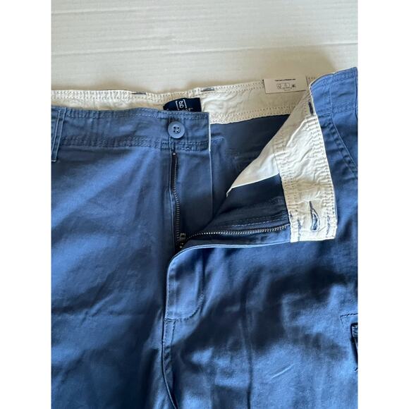 NWT George Men's Cargo Casual Blue Zip Fly Belt Loop Cotton Blend Shorts Size 32 - Picture 7 of 10